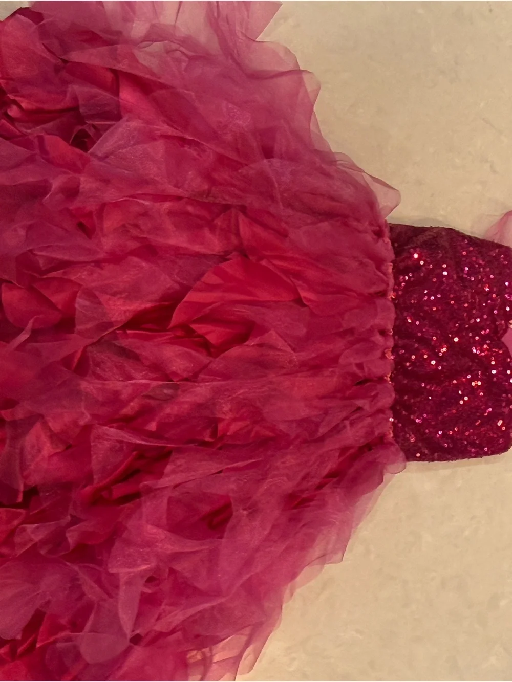 Young Hearts Girls 4–5T Fuchsia Sequin Tulle Party Dress NWOT